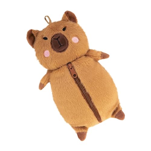 MWZBTG Süße Capybara Bleistiftkoffer, Capybara Pen Case - Plüsch Capybara Bleistift Hülle Aufbewahrung - Süße Schreibwaren -Make -up -Tasche, Stifthalter mit großer Kapazität, Schulmaterial für von MWZBTG