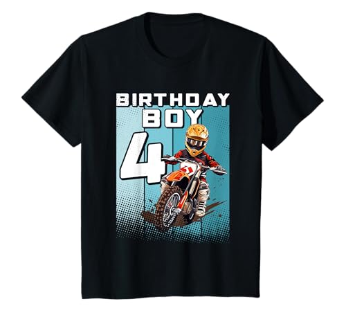 Kinder Bday 4 Dirt Bike Birthday Boy 4 Motocross MX 4. Geburtstag T-Shirt von MX Birthday Boy Motocross Birthday Dirt Bike