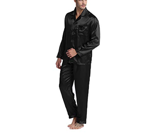 Herren-Fleck-Seide Pyjama Set Men Pyjamas Silk Nachtwäsche Männer Modern Style Soft-Cozy Satin Nightgownl von MXBAOHENG