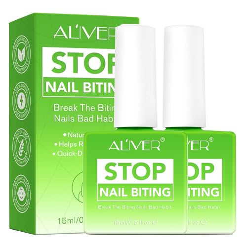 15MLx2 Stop Nägelkauen Nagellack,Natürlicher Bitternagellack Für Kinder und Erwachsene,Schnelltrocknende,Effektives Mittel zum Stop Biting Nails und Daumenlutschen abgewöhnen von MXCZBSM