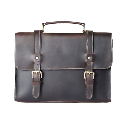 MXGRAPHIC Herren Business Aktentaschen Echtes Leder Messenger Schultertaschen Handtaschen Gepäck Laptop Taschen(Brown) von MXGRAPHIC