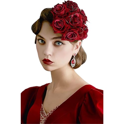 Abschlussball-Kopfschmuck Haarbänder Haarspangen Abschlussball Kopfschmuck Vintage Hochzeit Party Haarschmuck(Red) von MXMZSRTH