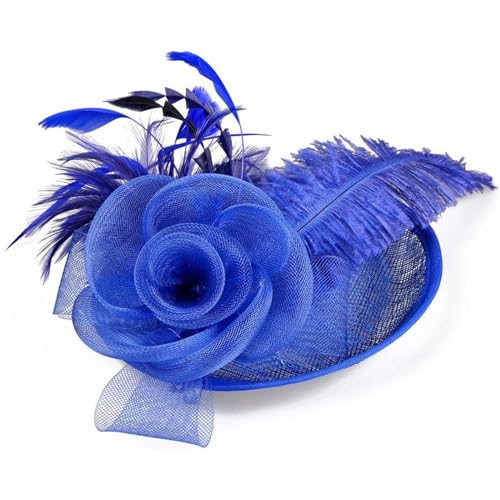 Abschlussball-Kopfschmuck Vintage Haarschmuck Hut Braut Abschlussball Party Kopfschmuck Haarbänder Haarspangen(Blau) von MXMZSRTH