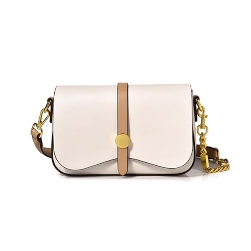 MXMZSRTH Damen Schultertaschen Exquisite Umhängetasche aus weichem Leder for Damen mit Kette(Beige) von MXMZSRTH