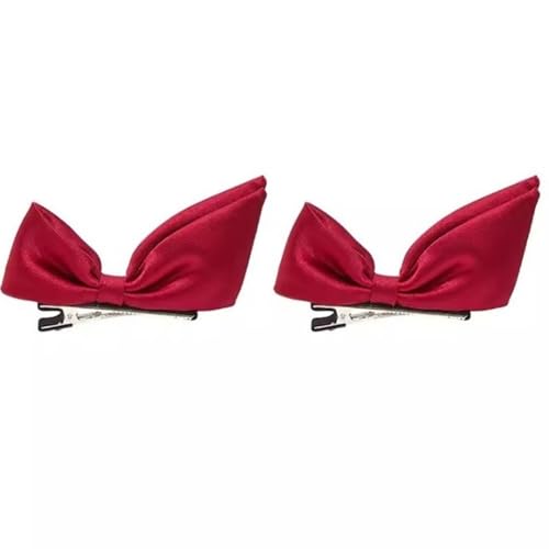Dekorative Haarspange Damen-Haarspangen mit Schleife und seitlichen Clips, 1 Paar(Red) von MXMZSRTH