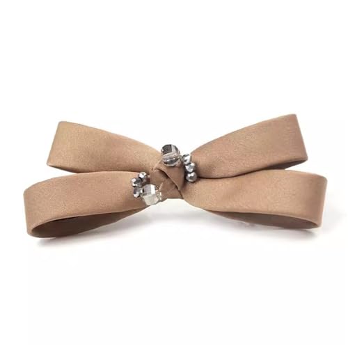 Dekorative Haarspange Haarspangen mit Schleife aus Stoff for Damen, seitliche Clips(Braun) von MXMZSRTH