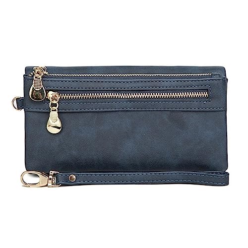 Geldbörse wechseln Lange Damen-Geldbörse im Vintage-Stil, multifunktionale Damen-Geldbörse (Farbe : Blau, Size : 19x3x9.5cm) von MXMZSRTH