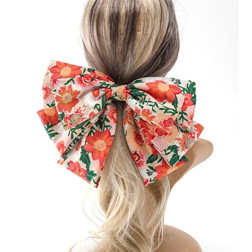 Haarspangen Mit Schleife Für Damen Große Schleife Haarspange Vintage Pferdeschwanz Clip Haarschmuck Haarnadel Federklammer von MXMZSRTH