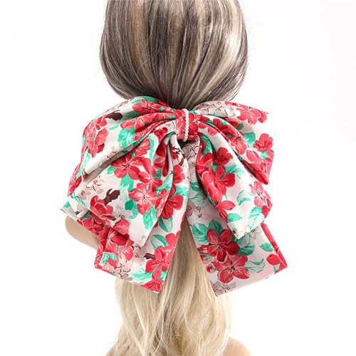 Haarspangen Mit Schleife Für Damen Große Schleife Haarspangen Haarschmuck Perlenkette Pferdeschwanz Clip Einfache Haarnadelklammer von MXMZSRTH