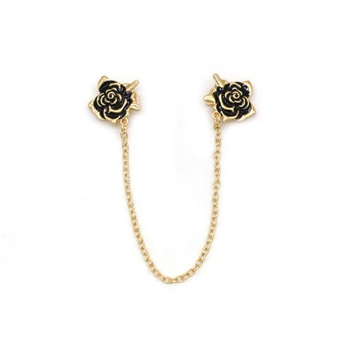 Kragennadeln Brosche Blumenkragen Clip Hemdkette Männer und Frauen Anzug Strickjacke Corsage Zubehör(Gold) von MXMZSRTH