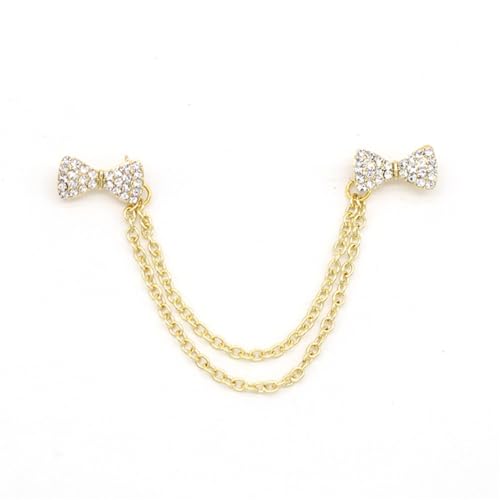 Kragennadeln Brosche Temperament Schleife Strass Kragen Kette Damen Hemd Pin Kragen Clip von MXMZSRTH