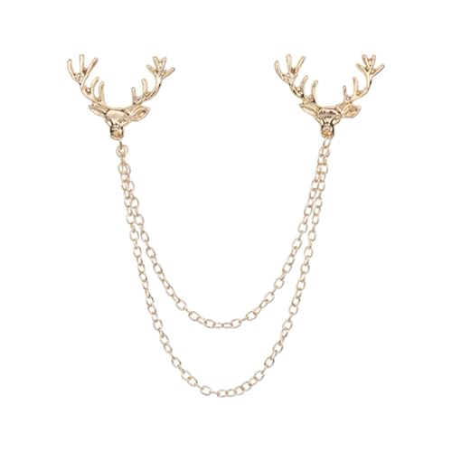 Kragennadeln Männer und Frauen Brosche Kette Quaste Brosche Kragen Pin Kleidung Zubehör(Gold) von MXMZSRTH