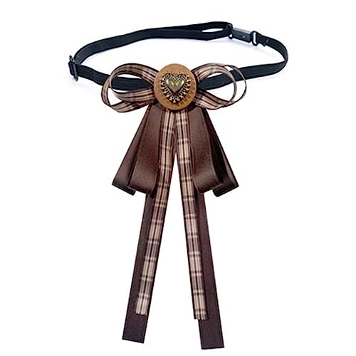 Krawatten für Damen College-Stil Vintage Hemd Fliege Verlängerung weibliche Graduierung Liebe Kaffee braun Fliege Brosche Pin(Coffee 2) von MXMZSRTH