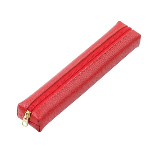 MXMZSRTH Federmäppchen aus Leder Mini-Federmäppchen aus Leder for Studenten, niedliches, bonbonfarbenes Briefpapieretui for Kinder, einfaches Federmäppchen (Farbe : Red, Size : 20x4x3cm) von MXMZSRTH