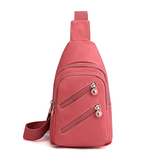 MXMZSRTH Frauen Sling Brusttasche Damen Umhängetasche Casual Hundred mit Brusttasche(Pink) von MXMZSRTH