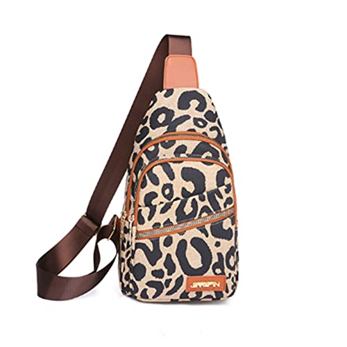 MXMZSRTH Frauen Sling Brusttasche Retro Leopard Print Vielseitige, leichte Brusttasche for Damen von MXMZSRTH