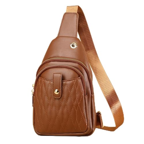 MXMZSRTH Frauen Sling Brusttasche Umhängetasche for Damen Lässige Brusttasche(Braun) von MXMZSRTH