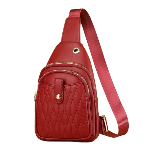MXMZSRTH Frauen Sling Brusttasche Umhängetasche for Damen Lässige Brusttasche(Red) von MXMZSRTH