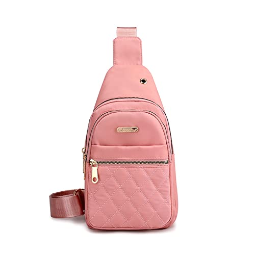 MXMZSRTH Frauen Sling Brusttasche Weibliche Brusttasche Einfacher Einzelschulter-Crossbody-Brustrucksack(Pink) von MXMZSRTH