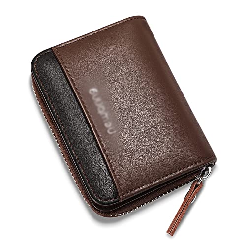 MXMZSRTH Kartentasche Ledermaterial Kartenetui Männlich Tragbarer Führerschein Lederetui Große Kapazität Leichter Dünner ID-Kartenhalter(Braun) von MXMZSRTH