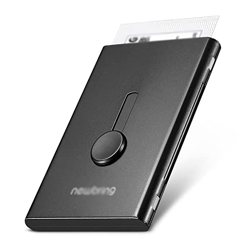 MXMZSRTH Kartentasche Visitenkartenetui aus Metall, kreativer automatischer Visitenkartenhalter aus rostfreiem Edelstahl mit großem Fassungsvermögen von MXMZSRTH