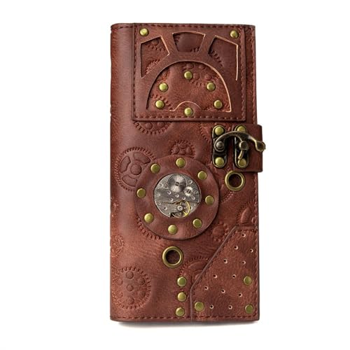 Punk Geldbörse Retro-Stil Clutch Europa und die Vereinigten Staaten Punk Handtasche Leder Münzclip von MXMZSRTH