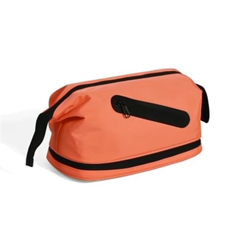 Reise-Kulturbeutel für Damen und Herren Reisezubehör-Aufbewahrungstasche for Herren und Damen, tragbare Kosmetiktasche for Geschäftsreisen (Farbe : Orange, Size : 17.5x14.5x27cm) von MXMZSRTH