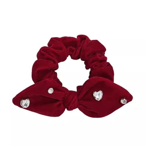 Weiche Haargummis Damen-Haarbänder aus rotem Samt, langlebiges Haarseil von MXMZSRTH