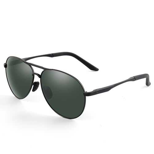 MXNXEU Sonnenbrille Herren Damen Fahrerbrille Polarisierte Unisex Outdoor Klassische Stile(Dunkelgrün Linse Schwarz Rahmen) von MXNXEU