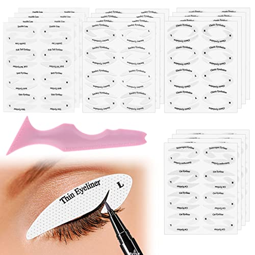 MXTIMWAN Silikon-Eyeliner-Schablonen, Lidschatten Schablone Set mit 16 Blätter Augen Make-up Aufkleber Schablone, Eyeliner Schablone für Anfänger, Eyeliner Hilfe MXTIMWAN Silikon-Eyeliner-Schablonen, Lidschatten Schablone Set mit 16 Blätter Augen Make-up Aufkleber Schablone, Eyeliner Schablone für Anfänger, Eyeliner Hilfe von MXTIMWAN
