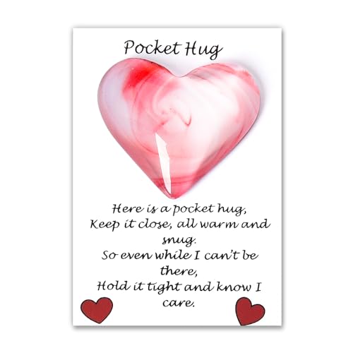 Pocket Hug Heart for Mom Daughter Gifts for Kids Pocket Hugs for Son Grandson Graduation Gifts for Him Her 2024 Couples Gifts, Pink, small von MXXGMYJ