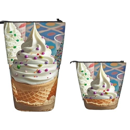 Stehendes Federmäppchen, großes Fassungsvermögen, Teleskop-Federtasche, Strandmuscheln, Seesterne, Pop-Up-Bleistiftetui, einziehbare Bleistifttasche, tragbarer Stifthalter, Organizer, Make-up-Tasche von MXZERFKGLA