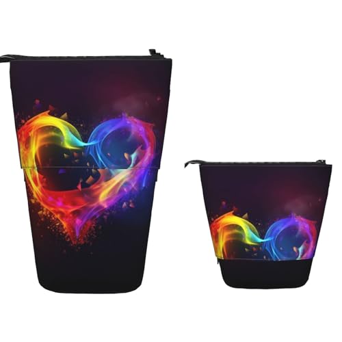 Stehendes Federmäppchen, großes Fassungsvermögen, Teleskop-Federtasche, blauer Vortex, Pop-Up-Bleistiftetui, einziehbare Bleistifttasche, tragbarer Stifthalter, Organizer, Make-up-Tasche für von MXZERFKGLA