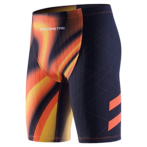 MY KILOMETRE Badehose Jungen Endurance Jammer Badeanzug Kinder Schwimmhose für Teen Orange-XL von MY KILOMETRE