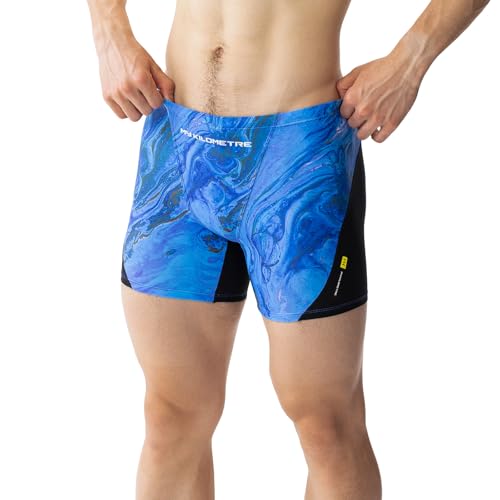 MY KILOMETRE Herren Badehose Schwimmhose Square Cut - Performance Schnelltrocknende Jammer für Training Wettkampf - Kurze Hose mit Tunnelzug von MY KILOMETRE