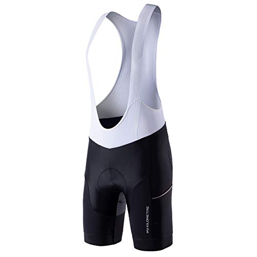 MY KILOMETRE Herren Radfahren Bib Kurz mit Seitentasche Schnelltrocknend Atmungsaktive Fahrrad-Trägerhose Gepolstert für Road Bike Mountainbike Radhose Fahrradhose Bib von MY KILOMETRE