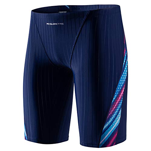 MY KILOMETRE Herren Jammers Lang Badehose Schwimmen Badeanzug Jammer (DE/NL/SE/PL, Alphanumerisch, S, Regular, Regular, Blau Neon) von MY KILOMETRE