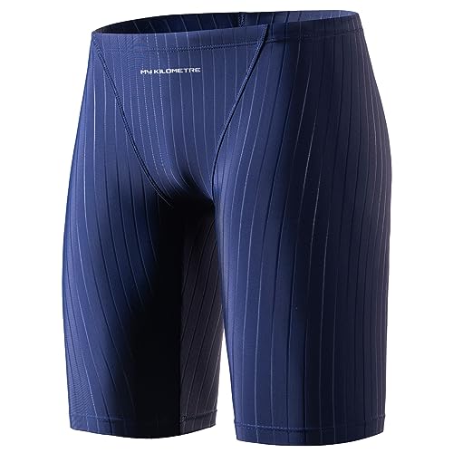 MY KILOMETRE Herren Jammers Lang Badehose Schwimmen Badeanzug Jammer (DE/NL/SE/PL, Alphanumerisch, L, Regular, Regular, Reines Blau) von MY KILOMETRE