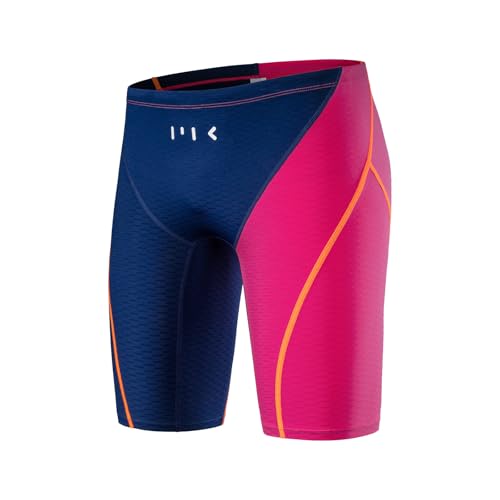 MY KILOMETRE Herren Lange Jammer – Gewebte Badehose Chlorresistente, Schnell Trocknende Lagenschwimmhose mit Kordelzug für Wettkampf & Training UPF 50+ von MY KILOMETRE