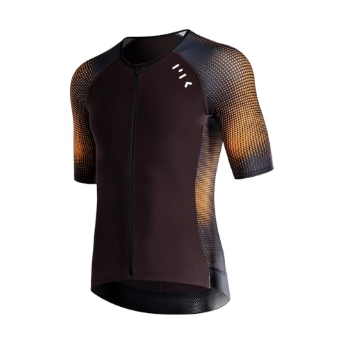 MY KILOMETRE Herren Triathlon Oberteil Kurzarm - Vollreißverschluss Fahrradtrikot mit 2 reflektierenden Rückentaschen, Schnelltrocknend UPF 50+（Lila L） von MY KILOMETRE