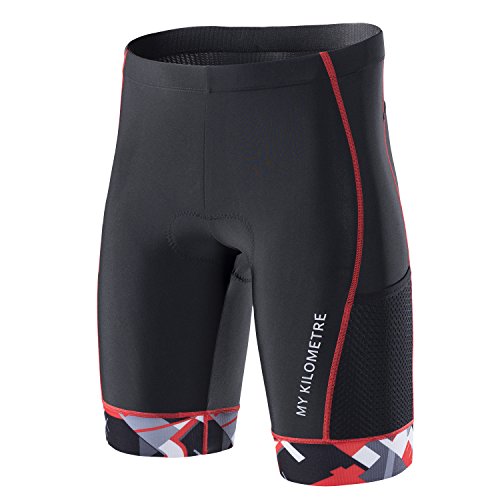 MY KILOMETRE Triathlon Shorts Herren – Professionelle Radhose mit Kordelzug, Atmungsaktiv & Schnelltrocknend, 2 Seitentaschen für Langdistanz‑Rennen von MY KILOMETRE