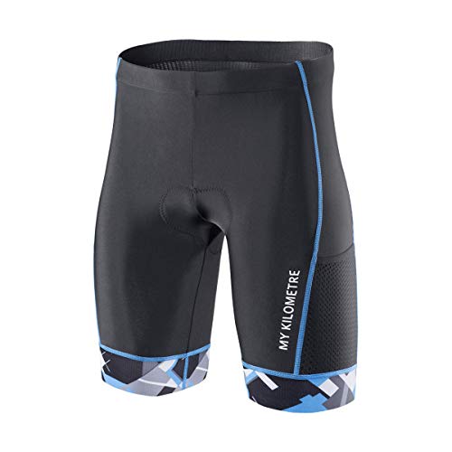MY KILOMETRE Triathlon Shorts Herren – Professionelle Radhose mit Kordelzug, Atmungsaktiv & Schnelltrocknend, 2 Seitentaschen für Langdistanz‑Rennen von MY KILOMETRE
