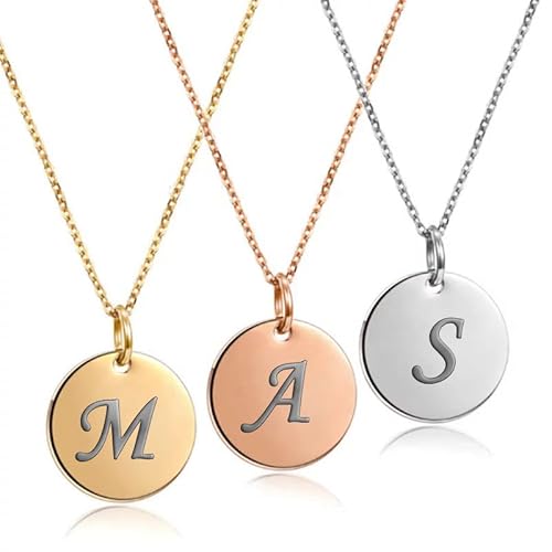 Buchstaben Kette für Damen I Namenskette mit Buchstabe in Silber, Rose Gold I Frauen Halskette mit Anfangsbuchstabe I Silberne Buchstabenkette I Personalisierte Geschenke für Freundin Mama Silber von MY LUXERY