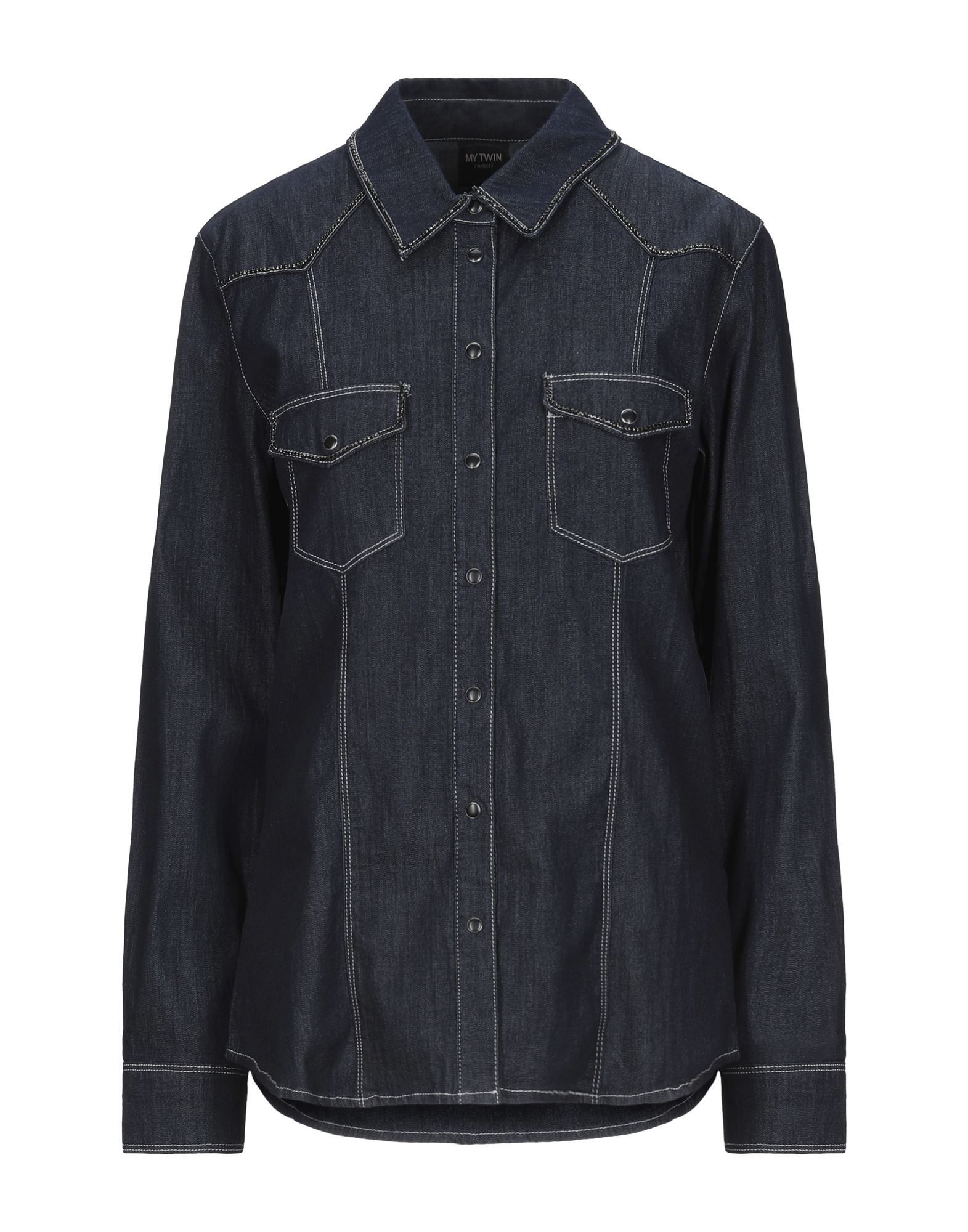MY TWIN TWINSET Jeanshemd Damen Blau von MY TWIN TWINSET