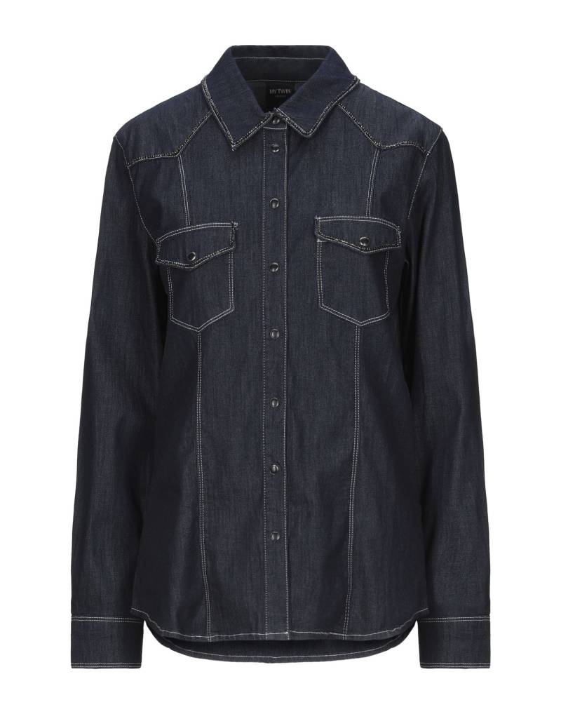 MY TWIN TWINSET Jeanshemd Damen Blau von MY TWIN TWINSET