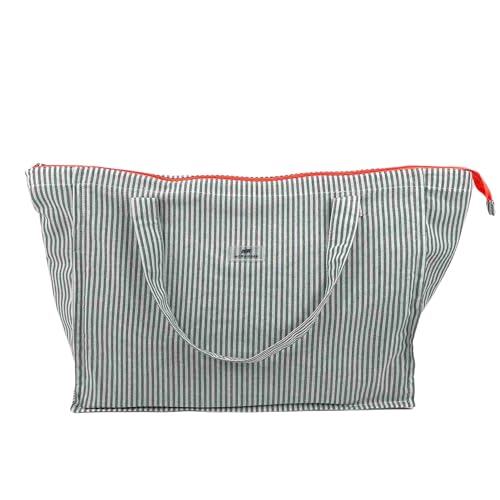 MY WANDER | XXL Strandtasche mit Reißverschluss | Familientasche 50L | 54x41x22cm | Faltbar & Nachhaltig | Design Denim Stripes von MY WANDER