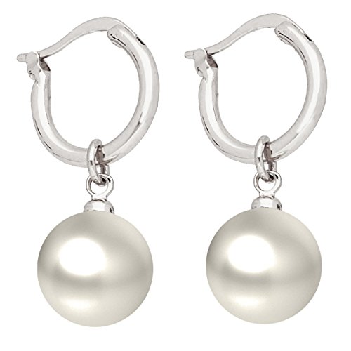 MYA art Damen Perlenohrringe Creolen Perlen Vergoldet Silber MYAWGOHR-42 von MYA Art