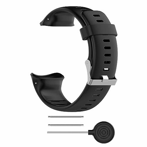 MYAYD Armband Ersatzarmbänder für Polar Vantage V,Weich Langlebig Ersatz Uhrenarmbänder.Damen Herren Sport Dauerhaft Hautfreundlich, Silikon,22MM (Schwarz) von MYAYD