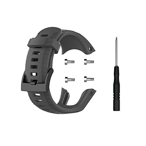 Silikon Armband Kompatibel für Suunto 5,Ersatz Uhrenarmband Sport Wasserdichtes Uhrenarmband für Männer und Frauen,Weich und Langlebig (Grau) von MYAYD