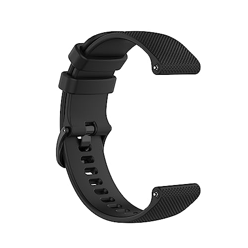 Silikon Uhrenarmband Ersatzarmband,20mm Silikon Armband Wasserabweisendem Uhrenarmbänder für Herren Damen passend für Garmin Venu, Vivomove, Move, Vivoactive, Forerunner, Approach S40 (Schwarz) von MYAYD